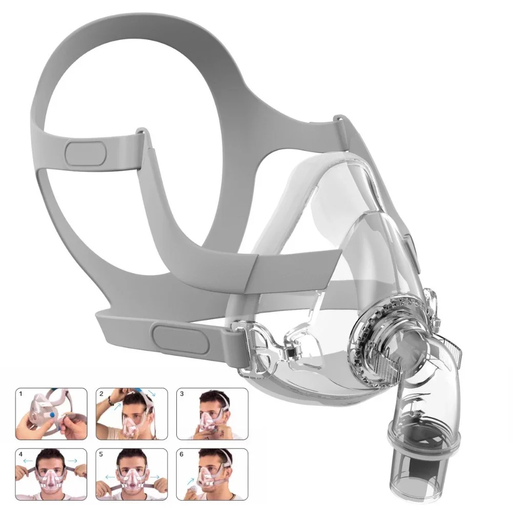 FM50 Full Face Mask CPAP Auto CPAP APAP BIPAP Machine Size S/M/L CPAP Full Face Mask For Anti Snoring And Sleep Aiding APNEA - Imagen 6