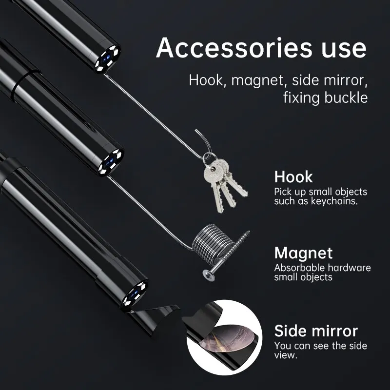 Industrial Endoscope Camera 4.3inch IPS Screen IP67 Waterproof HD1080P 8mm Lens Pipe Sewer Inspection Camera Borescope For Car - Imagen 28