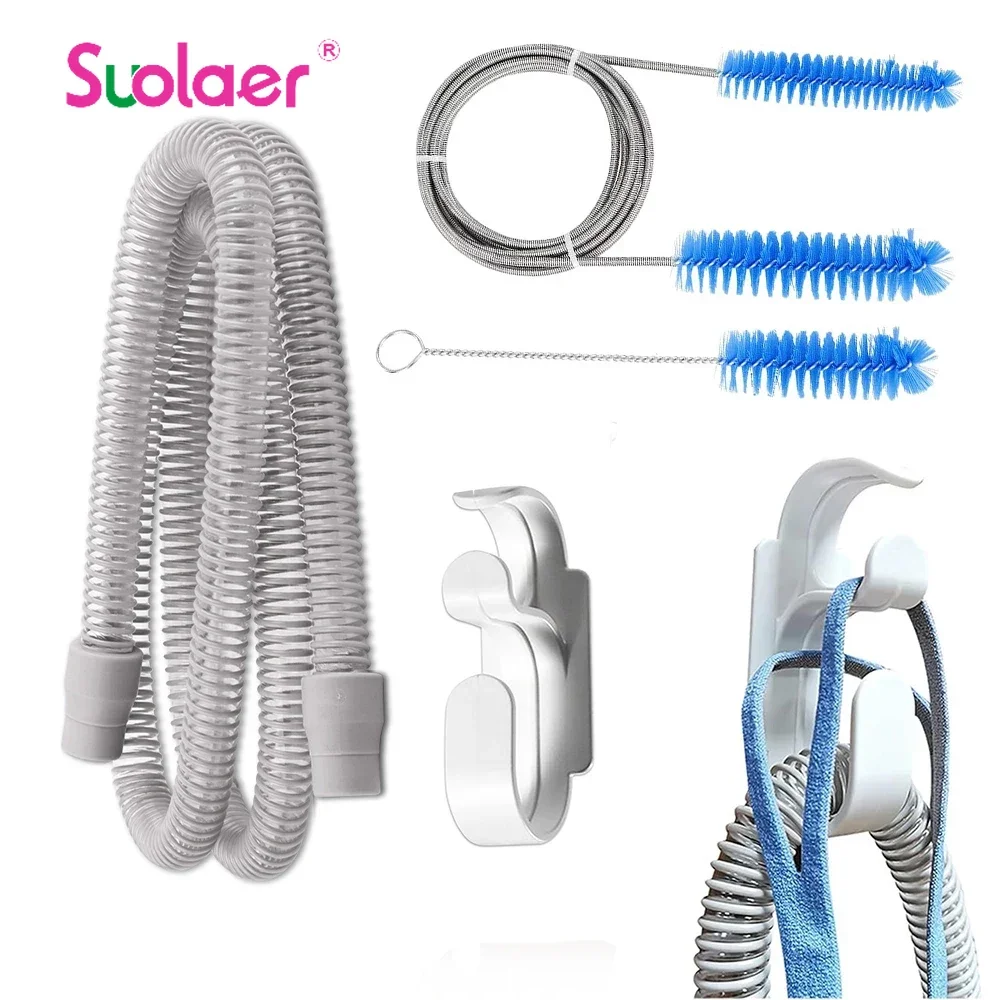 Cpap Hose and CPAP Hose Tube Hook & Hose Brush Keep Cpap Supplies Set Clean Tidy - Tube Holder Tube Flexible Cleaner Brush
