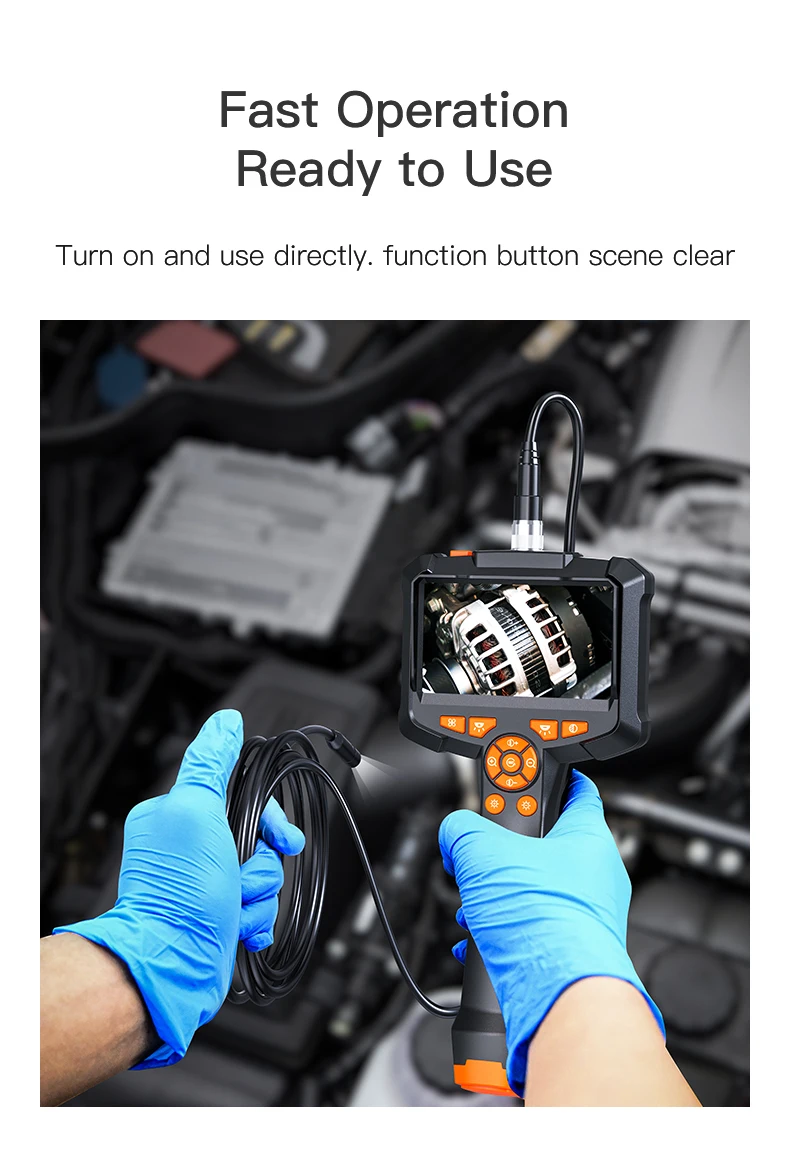 Industrial Endoscope Camera 4.3inch IPS Screen IP67 Waterproof HD1080P 8mm Lens Pipe Sewer Inspection Camera Borescope For Car - Imagen 17
