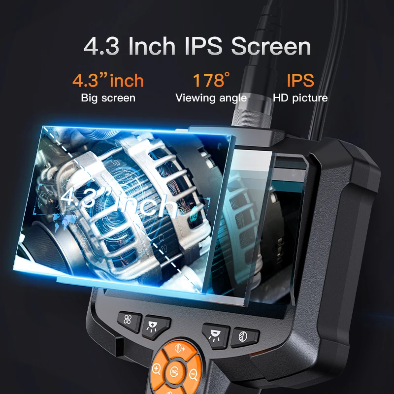 Industrial Endoscope Camera 4.3inch IPS Screen IP67 Waterproof HD1080P 8mm Lens Pipe Sewer Inspection Camera Borescope For Car - Imagen 2