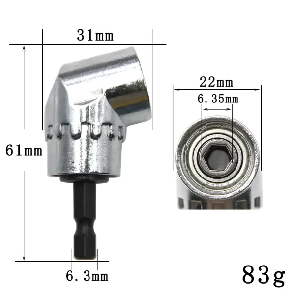 105 Degree Angle Screwdriver Set Holder Adapter Adjustable Bits Nozzles ...