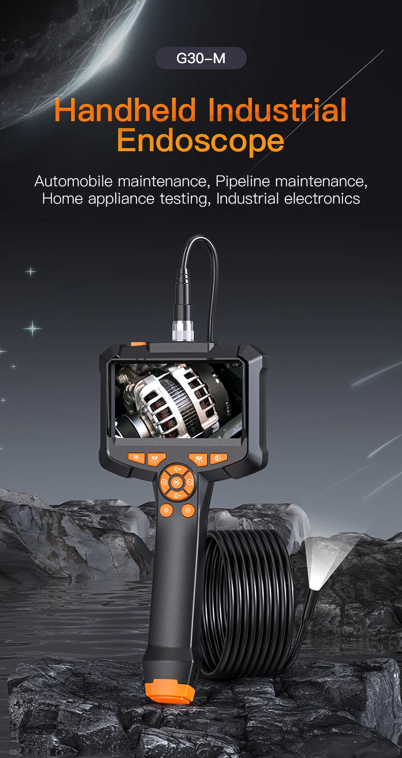 Industrial Endoscope Camera 4.3inch IPS Screen IP67 Waterproof HD1080P 8mm Lens Pipe Sewer Inspection Camera Borescope For Car - Imagen 10