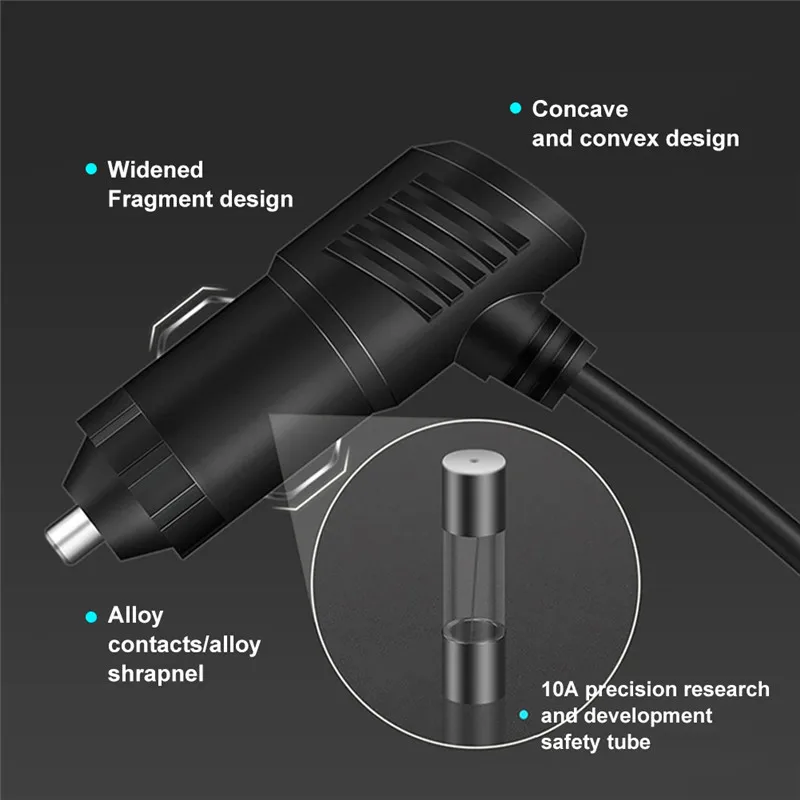 3 in 1 USB Type C Socket 120W Car Cigarette Lighter Splitter 12V 24V Fast Charger Phone Power Adapter for Car DVR GPS Dashcam - Imagen 5